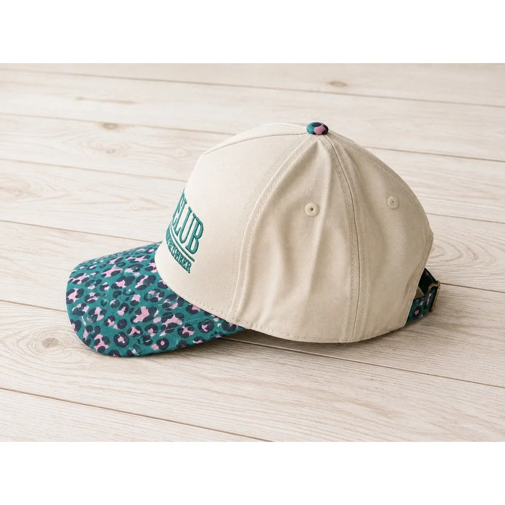 Mom's Club Too Tired to Remember Hat Leopard Print Adjustable Cap New